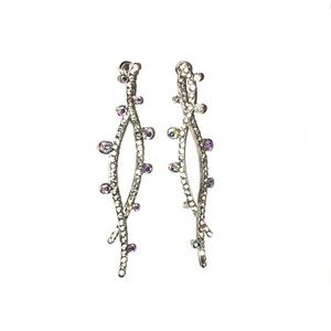 💋Silver Removable Double Strand Waterfall Dangly Drop Earrings